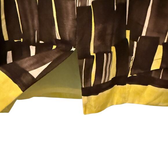 Eccoci Layered Shell Dress Brown Yellow Silk Linen Size 12 - Picture 6 of 11